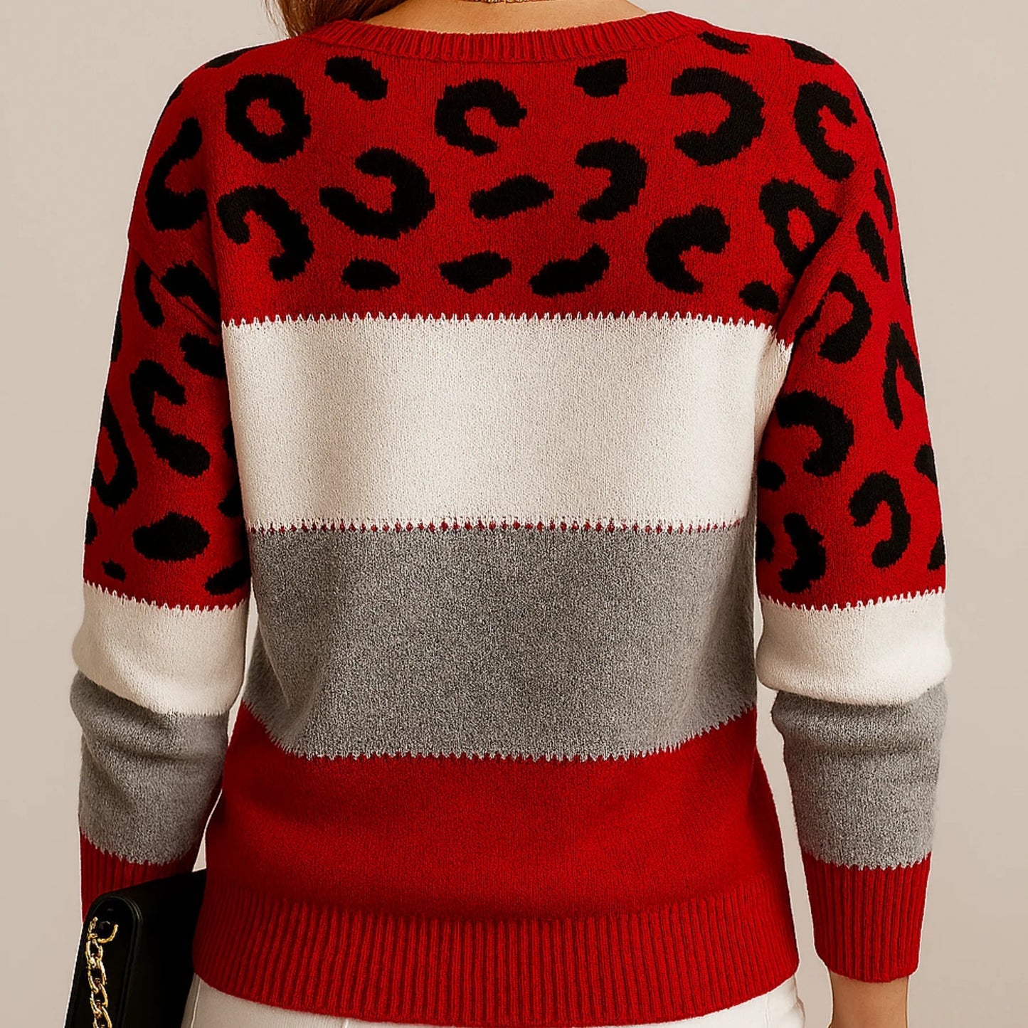 Lässiger Pullover mit Leopardenmuster Auffälliger Leopardenprint
