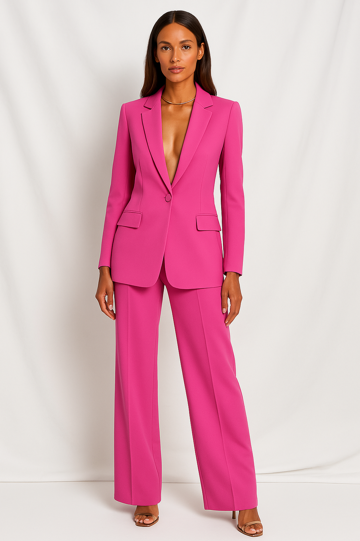 Elegantes Taillierter Blazer Mit Stilvoller Hose Set Für Business Und Freizeit