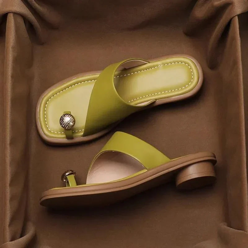 Damen Blockabsatz-Sandalen – Eckige Spitze & Verstellbare Riemen