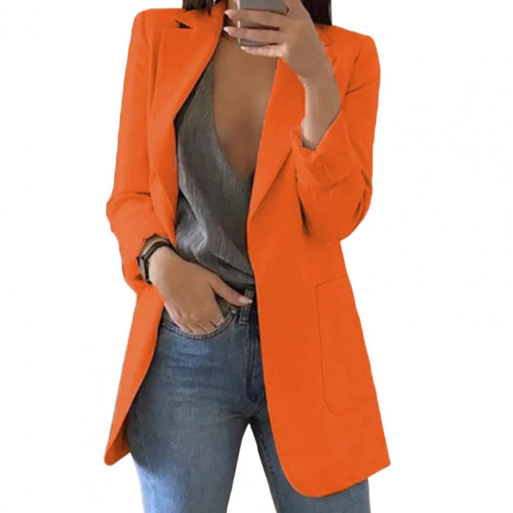 Amore | Langer Damen-Blazer – Formell figurbetonter Schnitt, strukturierte architektonische Webung & skandinavische Business-Eleganz