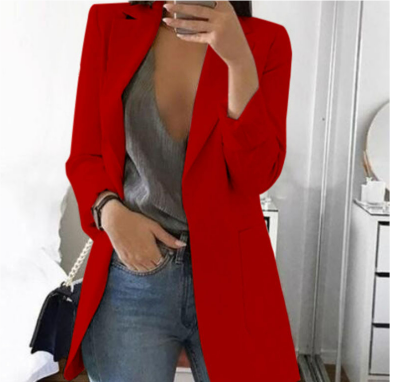 Amore | Langer Damen-Blazer – Formell figurbetonter Schnitt, strukturierte architektonische Webung & skandinavische Business-Eleganz
