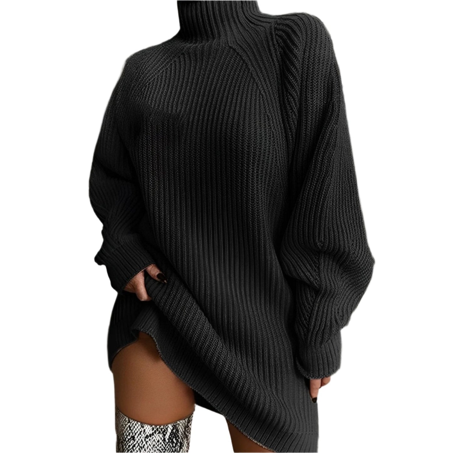 Unisex Großer Rollkragenpullover Winterwärme Oversized Passform